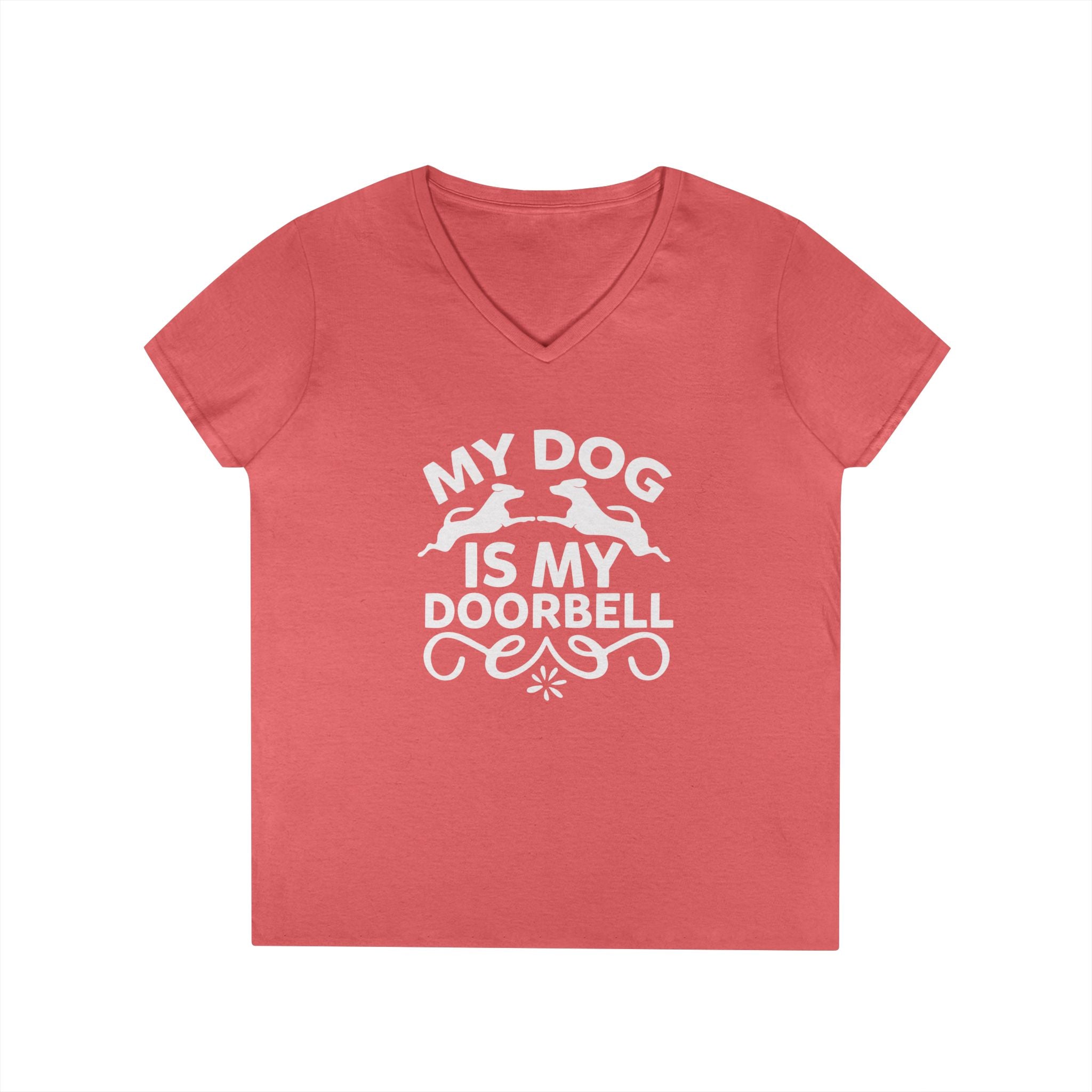 "My Dog Is My Doorbell" Women's V-Neck Tee