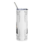 "Living My Best Life One Dark Book At A Time" Gothic Skull & Roses — 20oz Stainless Tumbler