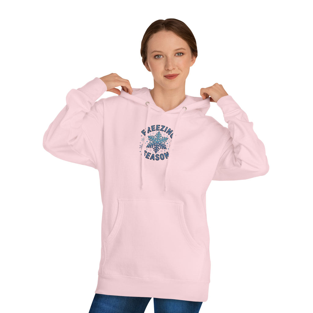 Freezing Season Hoodie — Winter Snowflake Pullover Sweatshirt