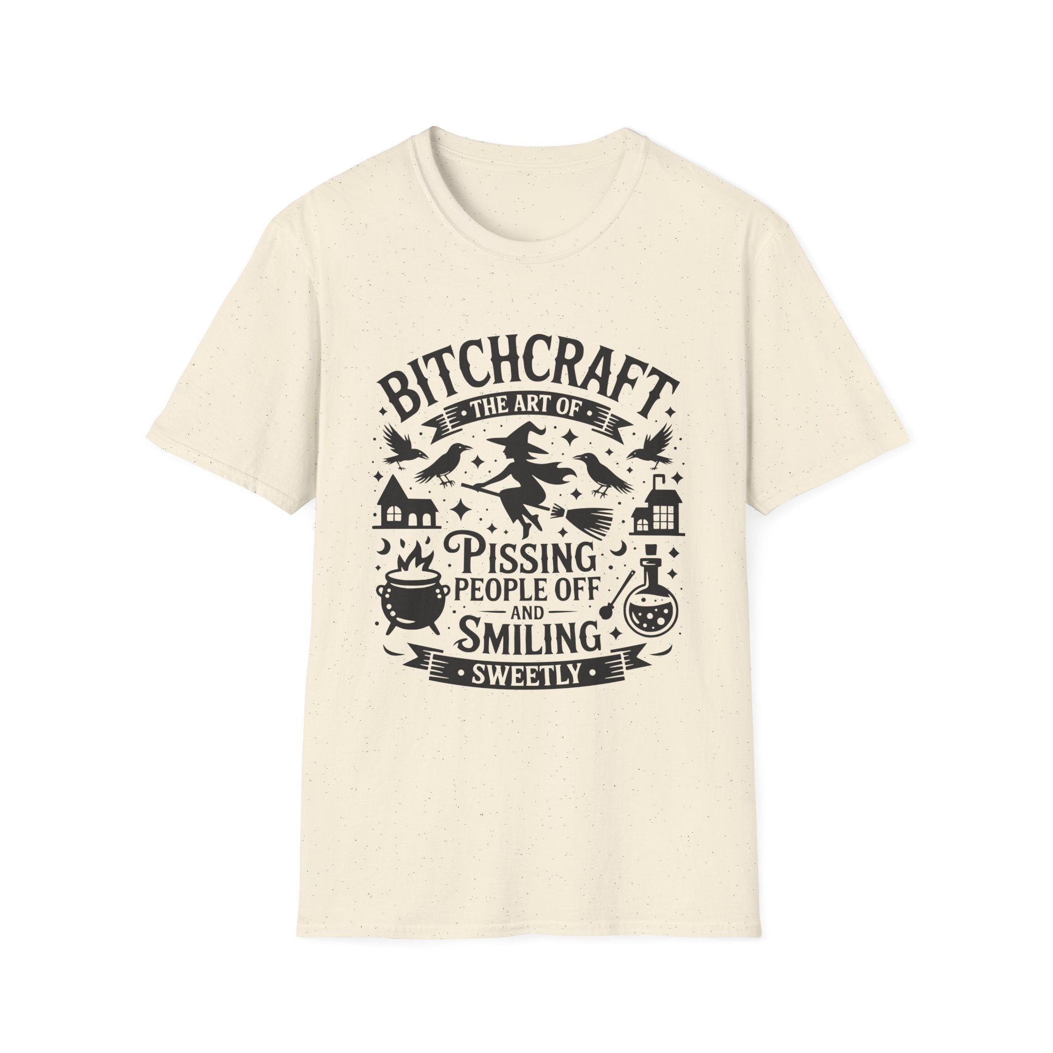 "Bitchcraft The Art of Pissing People Off and Smiling Sweetly" Witchy Tee