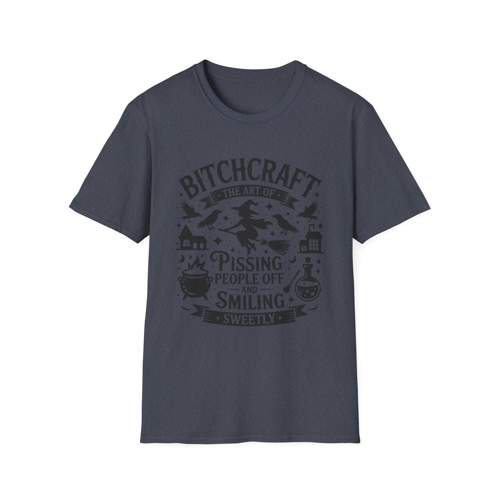 "Bitchcraft The Art of Pissing People Off and Smiling Sweetly" Witchy Tee