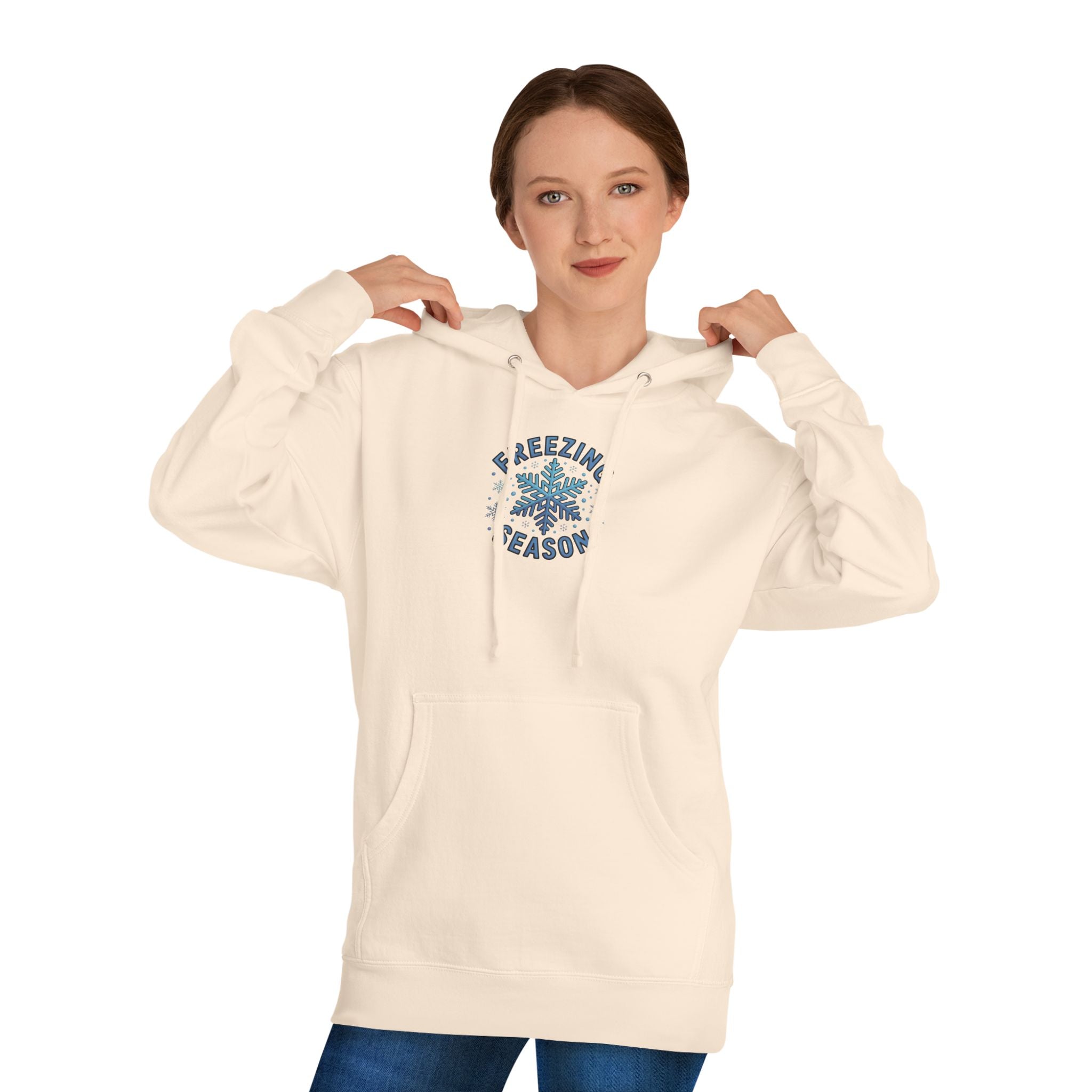 Freezing Season Hoodie — Winter Snowflake Pullover Sweatshirt