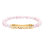 Natural Stone Stretch Bar Bracelet (Personalized & Engraved)