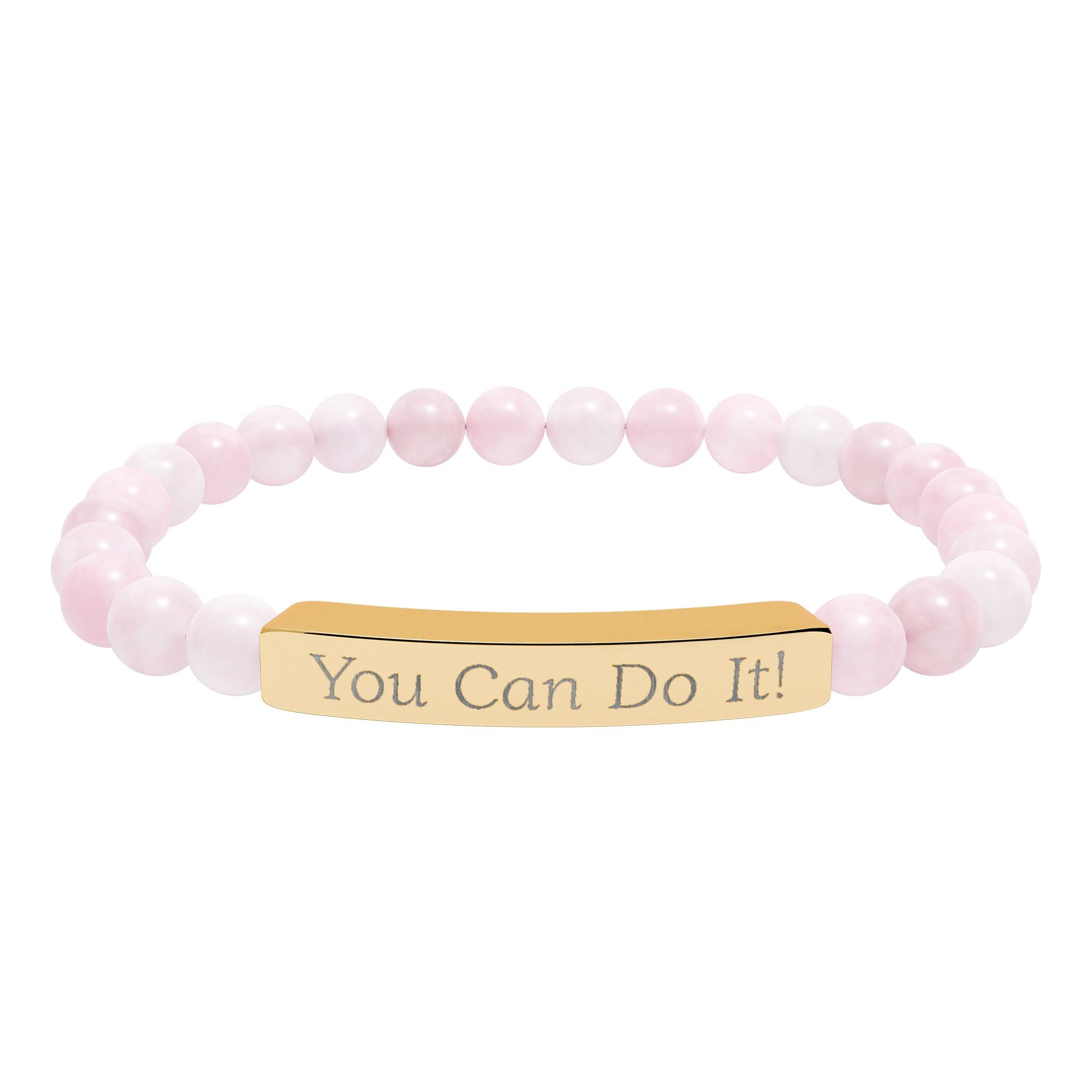 Natural Stone Stretch Bar Bracelet (Personalized & Engraved)