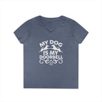 "My Dog Is My Doorbell" Women's V-Neck Tee