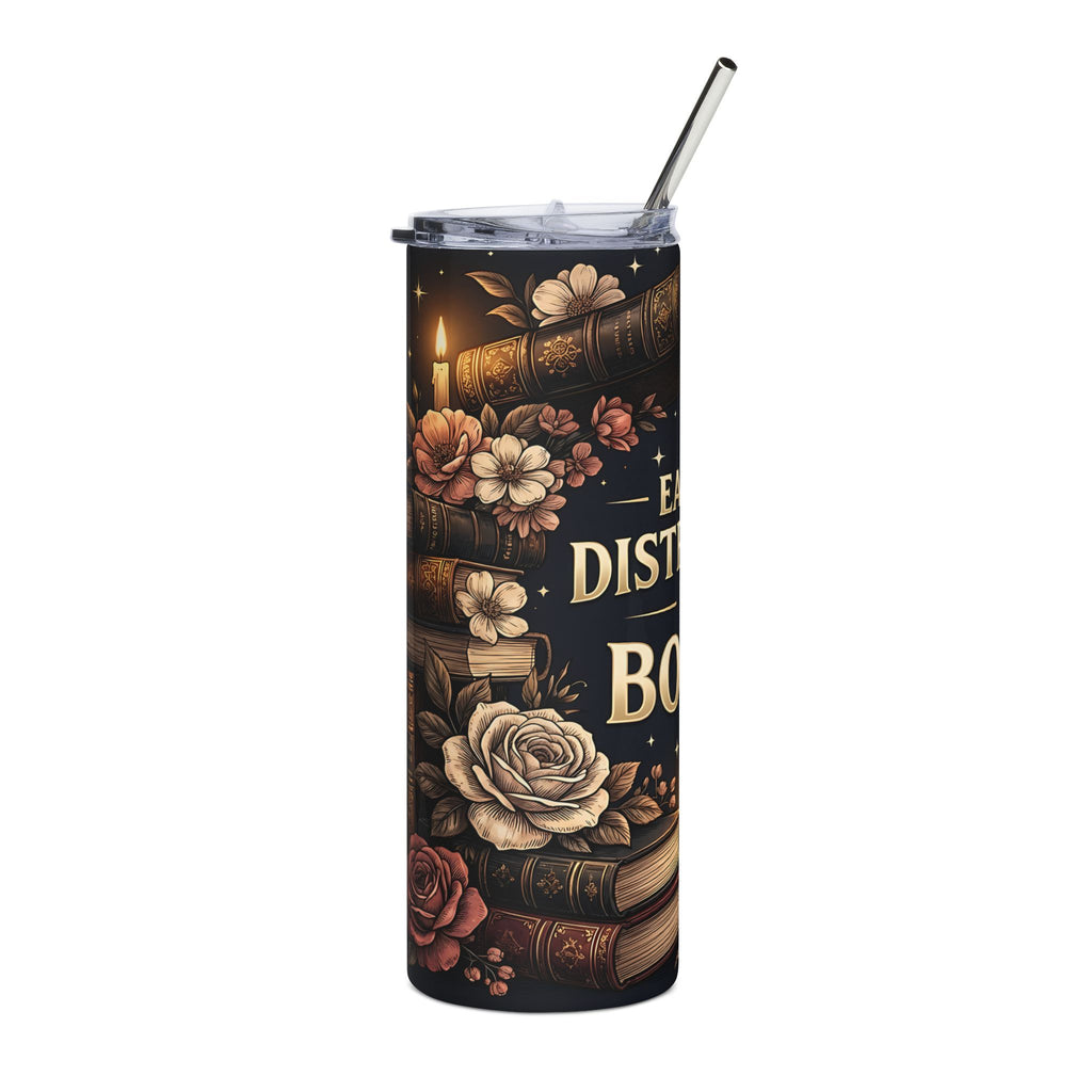 "Easily Distracted by Books" — 20oz Stainless Tumbler