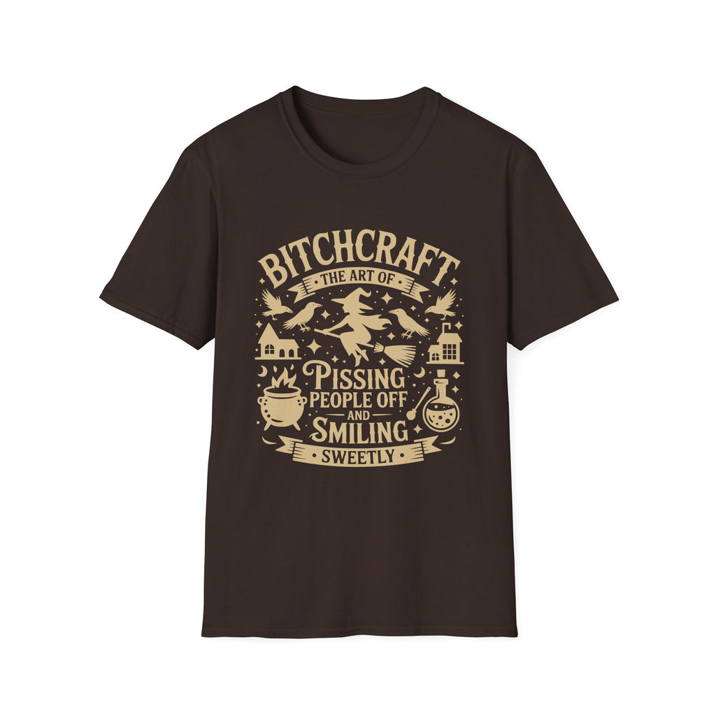 "Bitchcraft The Art of Pissing People Off and Smiling Sweetly" Witchy Tee