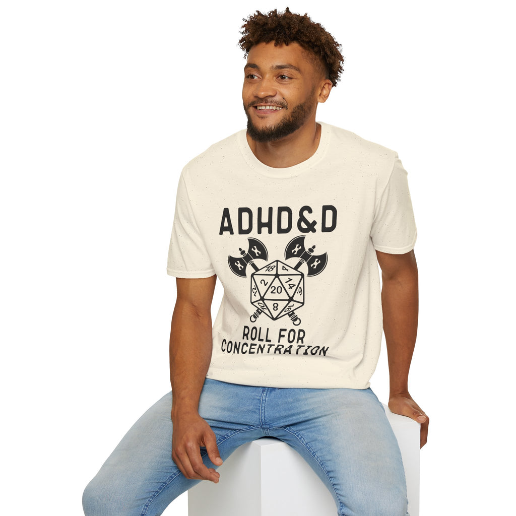 "Roll for Concentration" D&D Tee for Gamers with ADHD