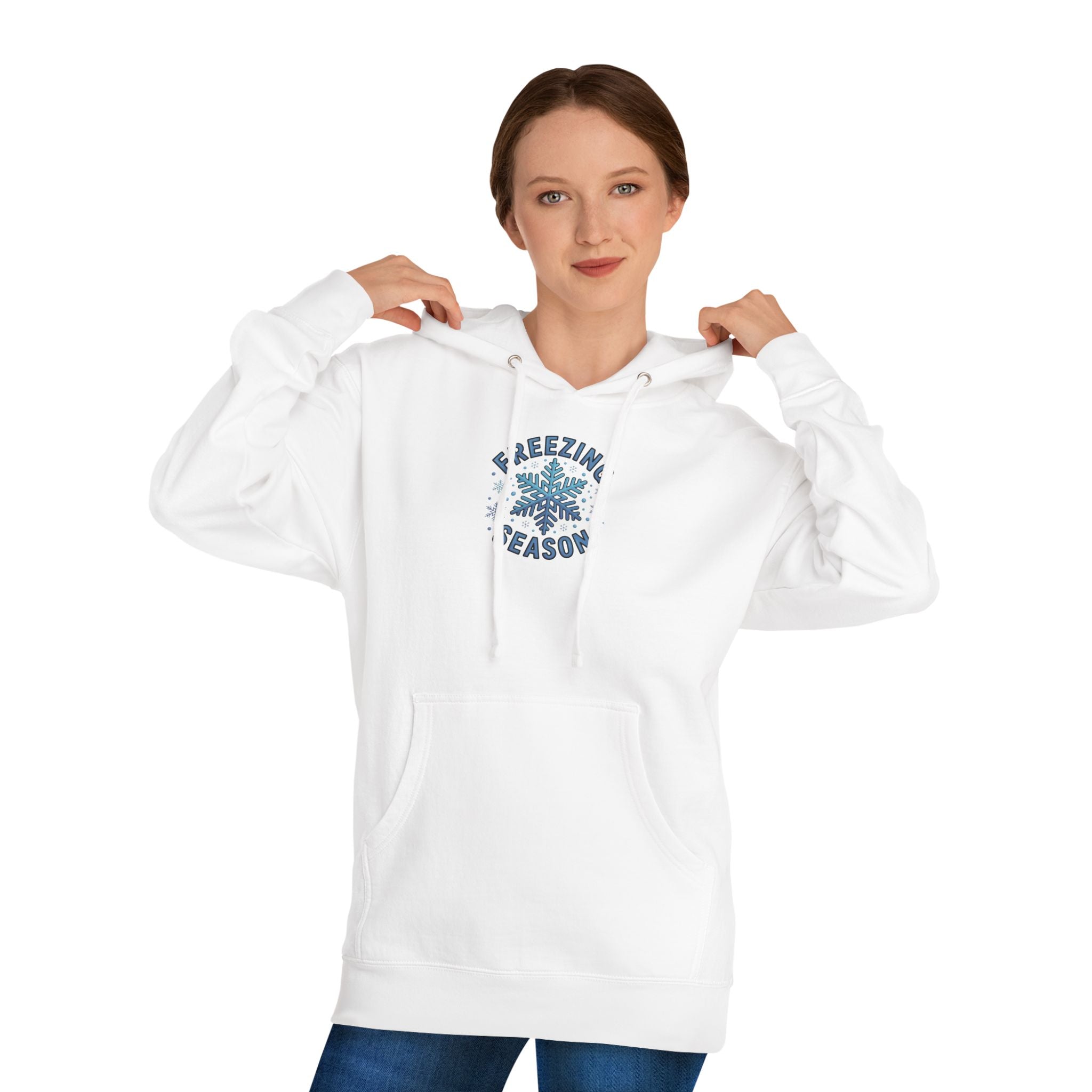 Freezing Season Hoodie — Winter Snowflake Pullover Sweatshirt