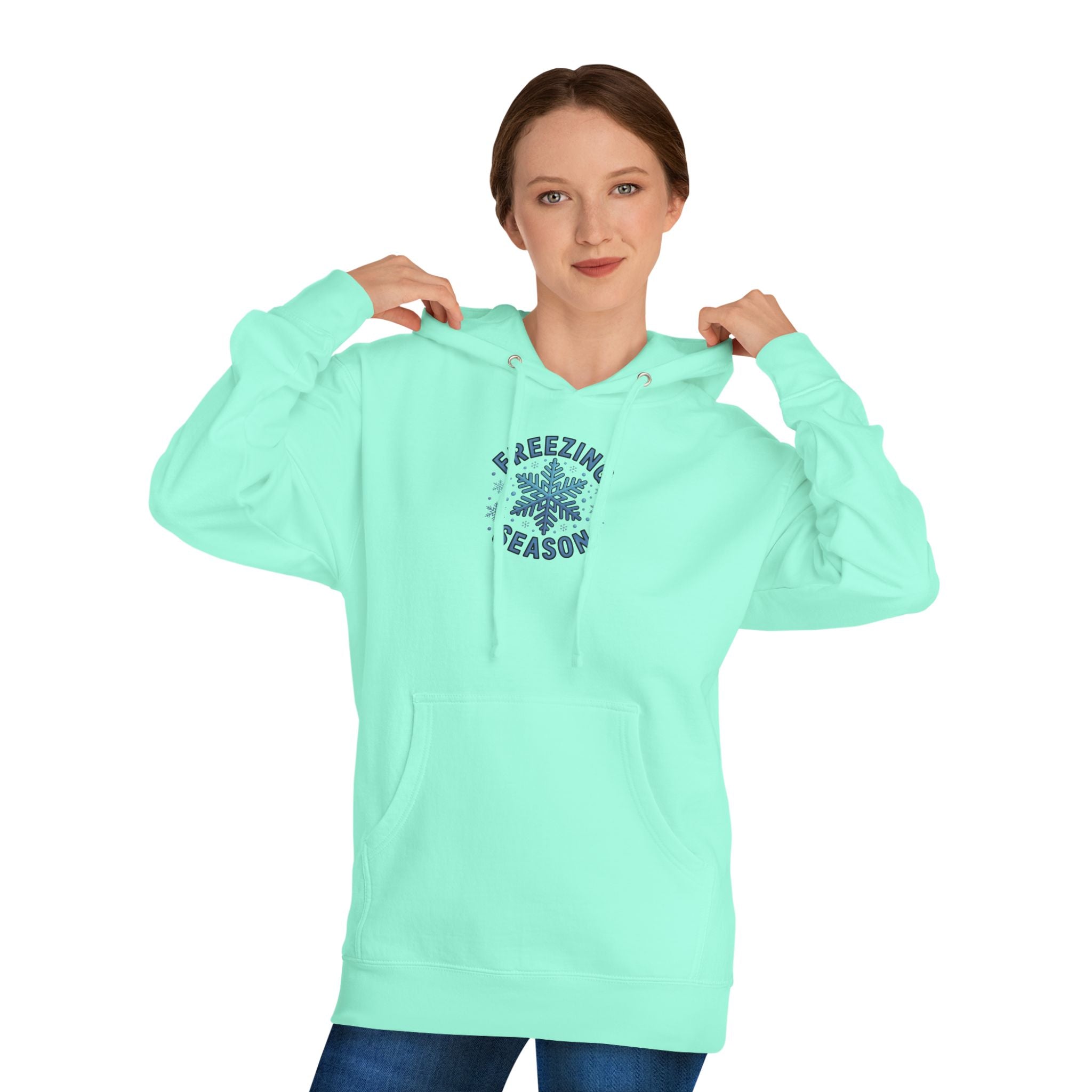 Freezing Season Hoodie — Winter Snowflake Pullover Sweatshirt