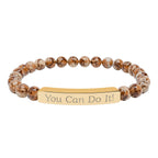 Natural Stone Stretch Bar Bracelet (Personalized & Engraved)