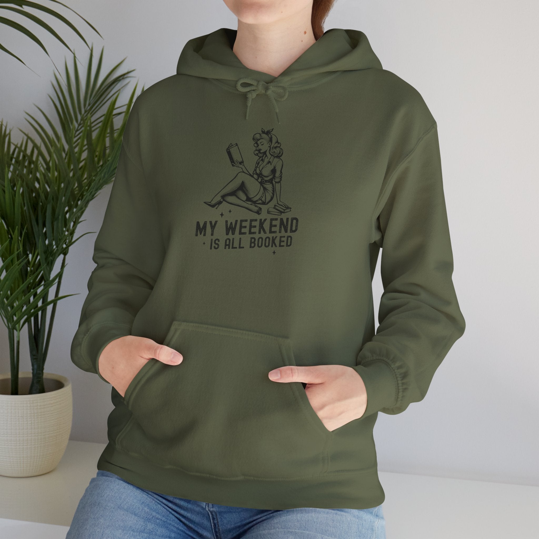 "My Weekend Is All Booked" Bookworm Reading Hoodie