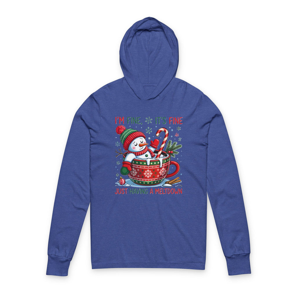 Festive Snowman Meltdown Long Sleeve Tee with Hood