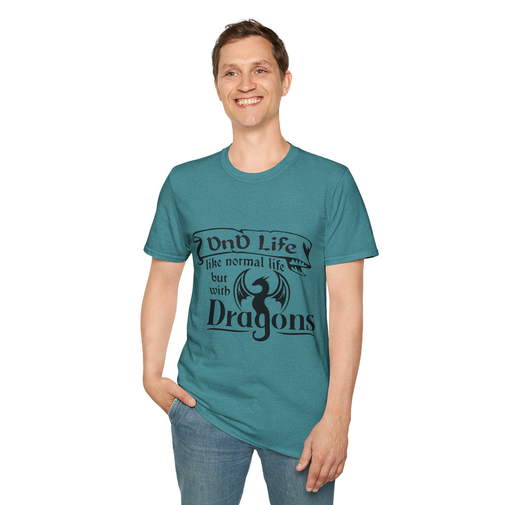 "DnD Life: Like Normal Life But With Dragons" Tee