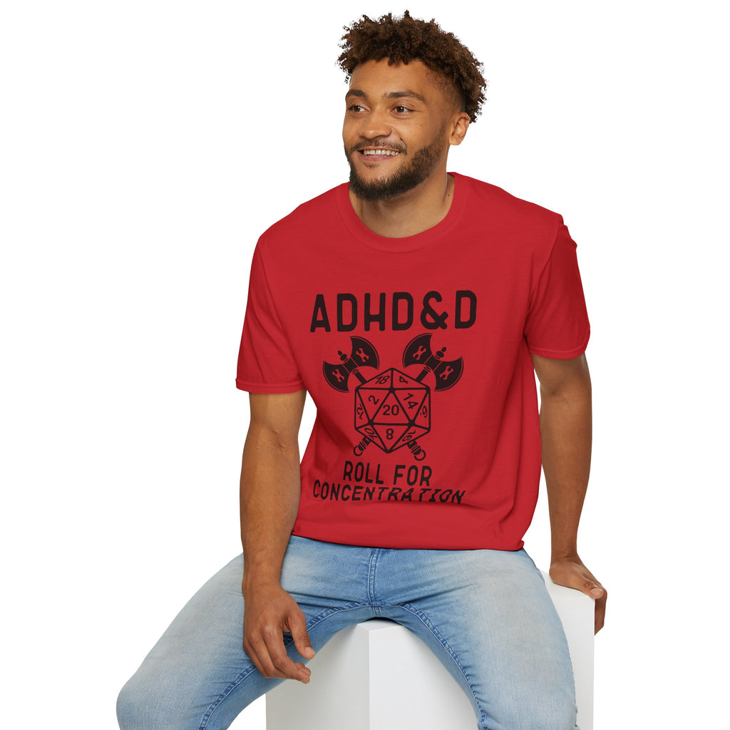 "Roll for Concentration" D&D Tee for Gamers with ADHD