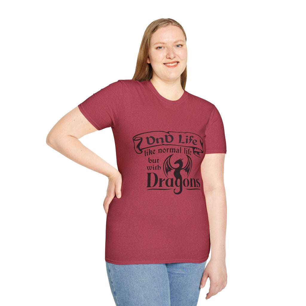 "DnD Life: Like Normal Life But With Dragons" Tee